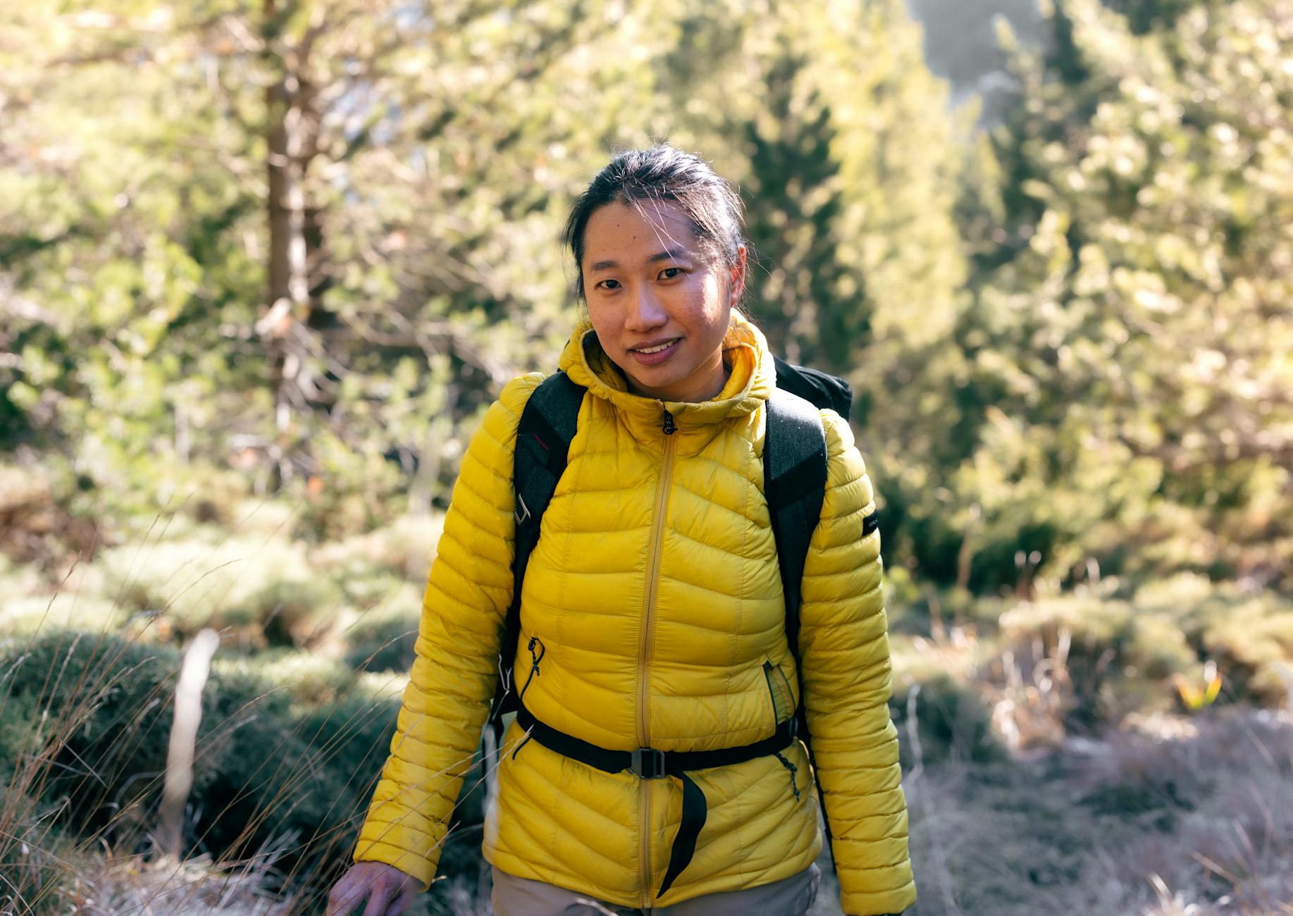 Mid-layer jacket on the trail