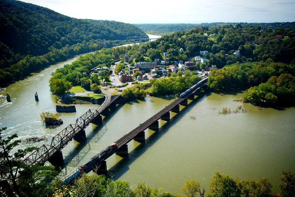 Maryland Heights overlook above Harpers Ferry and the river confluence