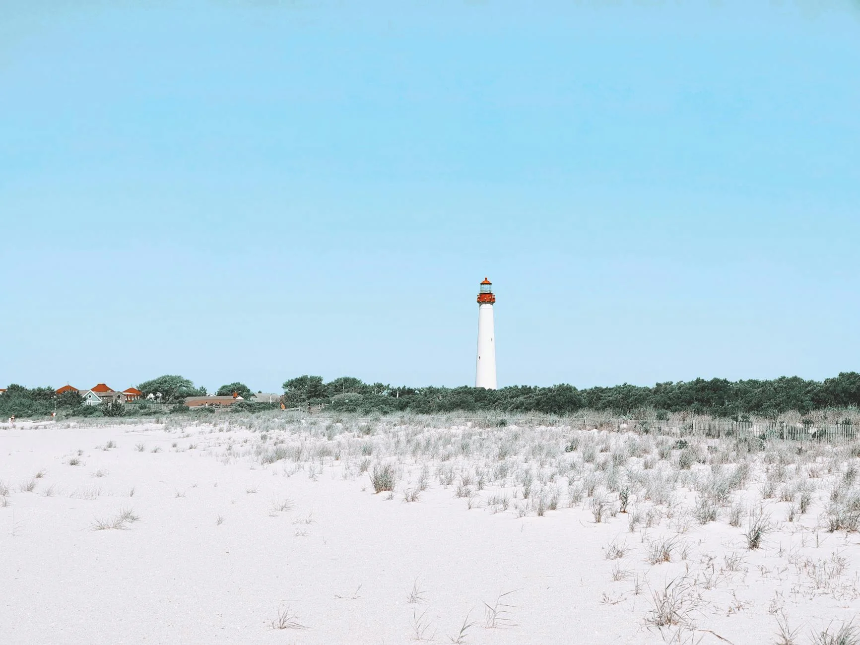 Lighthouse and sand dunes along the coast